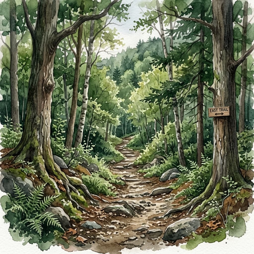 Illustrated view of East Trail