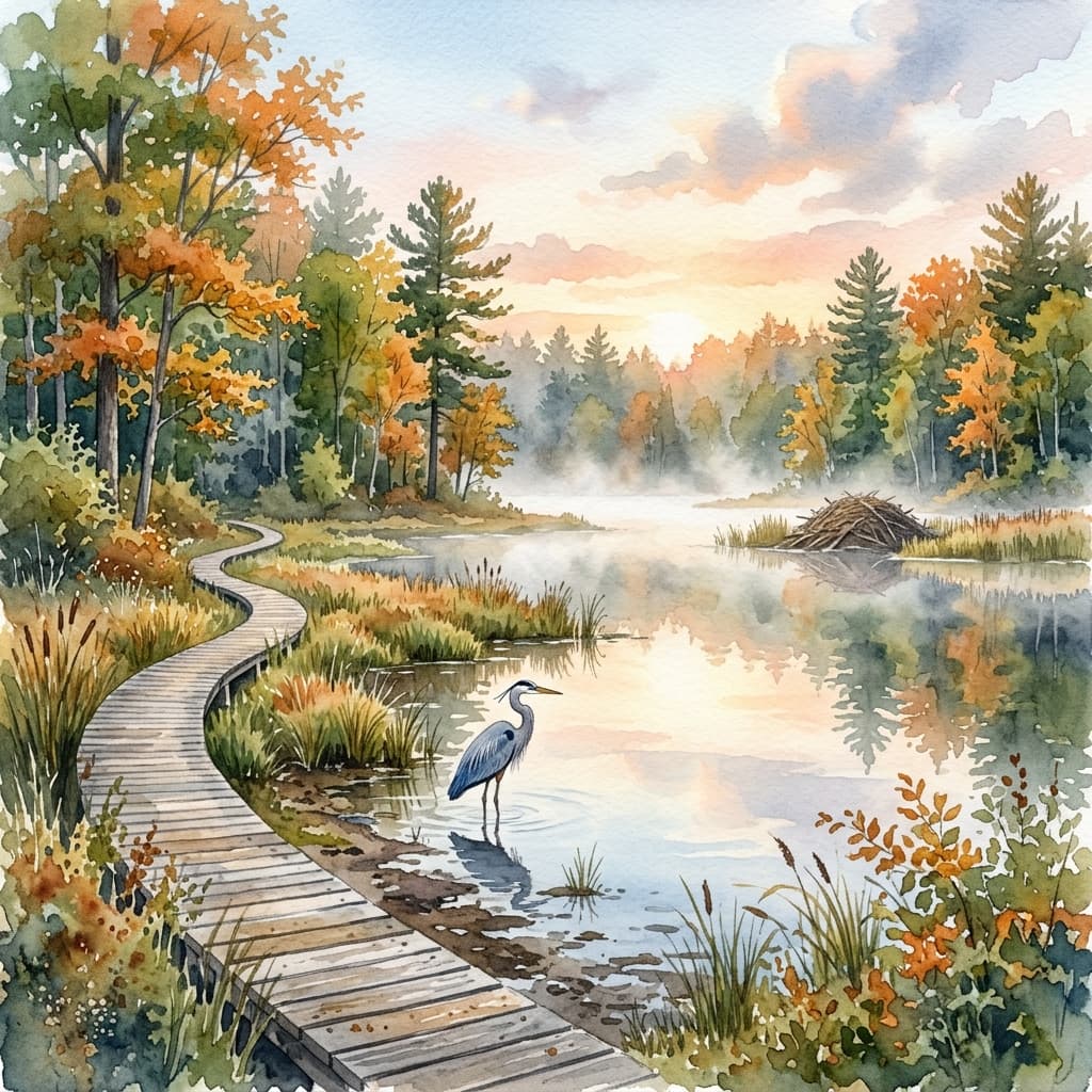 Illustrated view of Meadow Brook & Inman Pond Loop