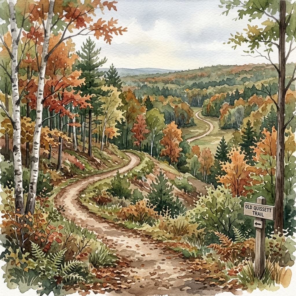 Illustrated view of Old Quissett Trail
