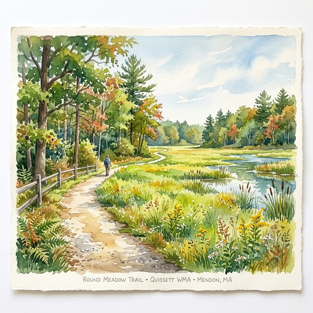 Illustrated view of Round Meadow Trail