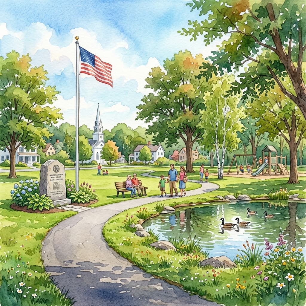 Illustrated view of Veteran's Park Walking Path